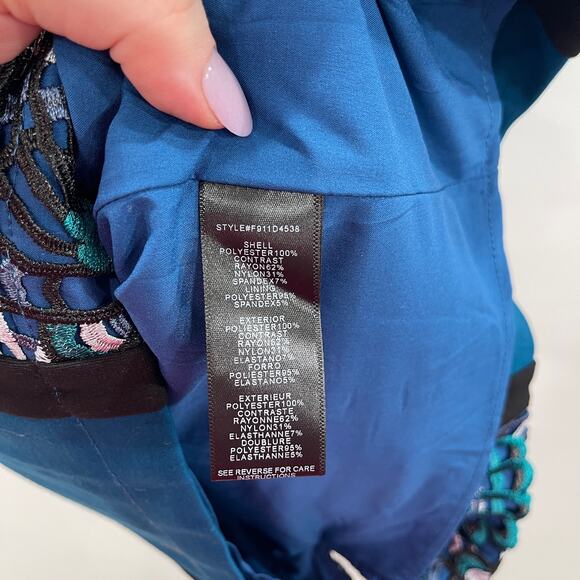 Adelyn Rae Pencil Sheath Bodycon Dress Crochet Geometric Lace Overlay NWOT - Picture 8 of 11